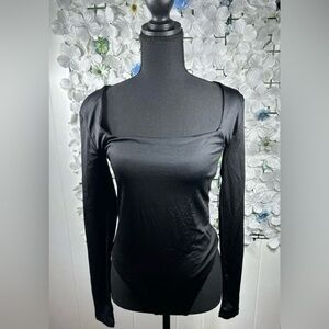Forever 21 Black Long Sleeve Bodysuit